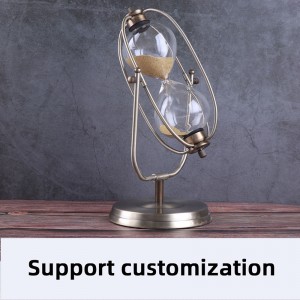 Timer-Metall rotierender Sanduhr Europäischer Stil Wohnzimmer Dekoration Ornamente Geburtstagsgeschenk 30/60 Minuten Zeit Sanduhr