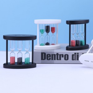 3 in 1 Sanduhr -Holzglas Sandtimer für Küche Kochen Europäische kreative Holzmetall -Währungstimer Timer