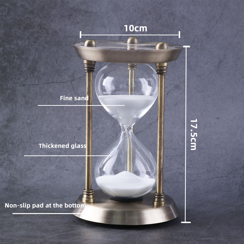 Großhandel Custom Logo 30 Minuten Dekor Messing Antike Geometrische Metallhause Sand Timer Sanduhr