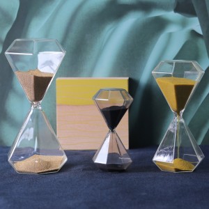 Großhandel 5 15 30 Minuten Zeit kreative Wohnkultur Ornament GOLD SAND Diamant Sanduhr Glass Sand Timer